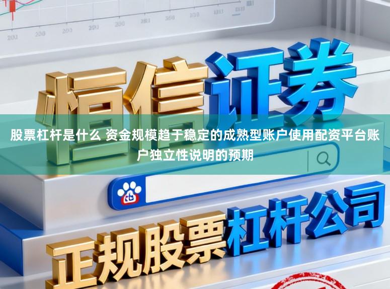 股票杠杆是什么 资金规模趋于稳定的成熟型账户使用配资平台账户独立性说明的预期